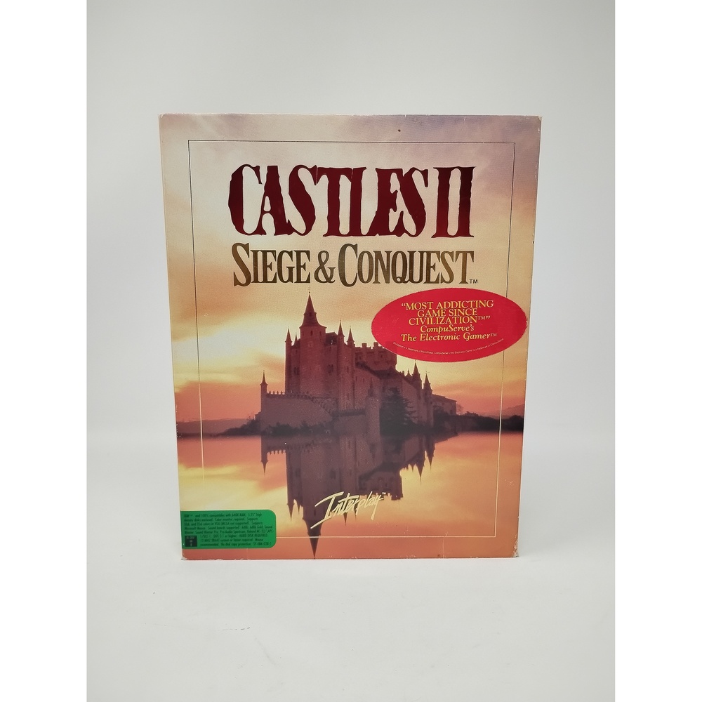 Interplay Castles II: Siege & Conquest Big Box PC Game 1992 MS-DOS Vintage Game